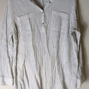 Liz Lange Maternity XL Khaki Green White Top